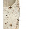 Robe Mi-Longue de Vacances Ceinturée Superposée Etoile Lune Brodée à Ourlet Asymétrique - Jaune clair M