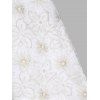 Robe Mi-longue D'été Superposée Florale en Maille à Taille Haute - café lumière XL