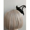Bandeau de Soirée D'Halloween Décoration Chapeau en Forme de Sorcière en Maille - Noir 