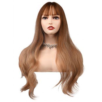 

Long See-thru Full Bang Wavy Capless Synthetic Wig, Coffee