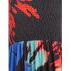 Tie Dye Dress Shirred Dress High Waisted Strap A Line Mini Vacation Dress - BLACK S