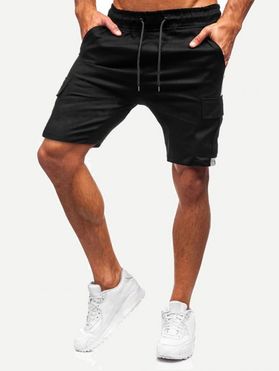 Colorblock Cargo Shorts Multi Pockets Drawstring Waist Casual Shorts