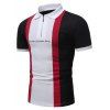 T-shirt Décontracté Jointif à Imprimé Lettre à Demi-Zip à Manches Courtes - Blanc XL