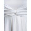 Robe D'été Mi-longue à Imprimé Rose et Feuille sans Manches Grande Taille - Blanc 1X