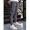 Pantalon Cargo de Jogging Décontracté Long Jointif avec Poches à Pieds Etroits à Cordon - Cendre gris L