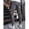 Pantalon Cargo de Jogging Décontracté Long Jointif avec Poches à Pieds Etroits à Cordon - Cendre gris XL
