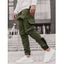 Pantalon Cargo Décontracté Long Jointif à Pieds Etroits avec Poches - Vert Armée S