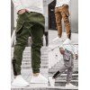 Pantalon Cargo Décontracté Long Jointif à Pieds Etroits avec Poches - Kaki XL
