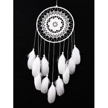 

Dream Catcher Home Decoration Hollow Out Flower Geometric Feather Trendy Decoration, White
