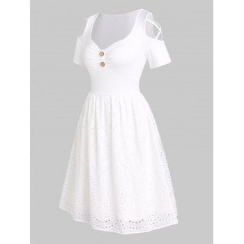Robes Décontractées Mini Robe Ligne A Simple Croisée Découpée à Epaule Dénudée