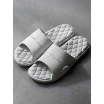 

Indoor Slippers Anti-slip Solid Color Bathroom Slippers, Light gray