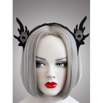

Metal Tribal Pattern Flame Pattern Lace Halloween Gothic Hairband, Black