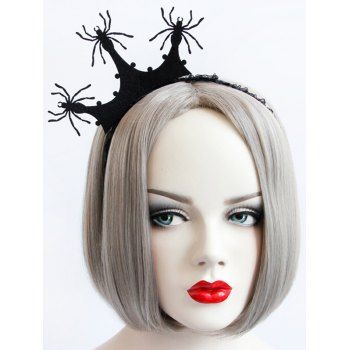 

Halloween Spider Crown Ruffled Lace Party Gothic Hairband, Black