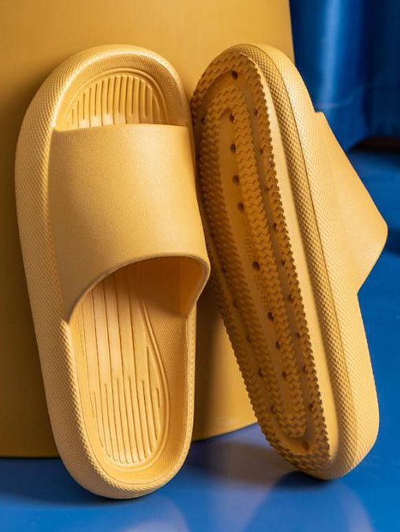 Pantoufles Plateforme D'Intérieur Ou D'Extérieur de Couleur Unie Anti-Dérapantes pour Salle de Bain - Deep Yellow EU (40-41)