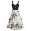 Floral Pattern Flounce Fit And Flare Dress - multicolor 3XL