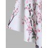Robe D'Eté Décontractée Asymétrique Fleur de Grande Taille à Ourlet Noué avec Bouton - Rose clair L