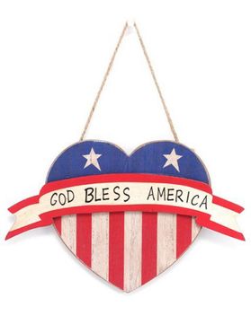 Slogan American Flag Heart Shape Hanging Door Decoration