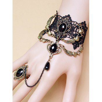 Halloween Outfit Flower Lace Insert Lace-up Halter Asymmetric Gothic Dress And Skull Earrings Bracelet Set
