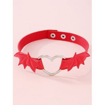 Fashion Women Gothic Choker Bat O Ring Faux Leather Necklace Jewelry Online Red