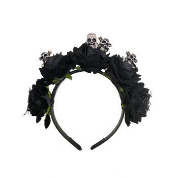 

Halloween Hairband Rose Skull Embellishment Gothic Hairband, Black