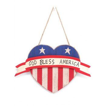 

Slogan American Flag Heart Shape Hanging Door Decoration, Multicolor