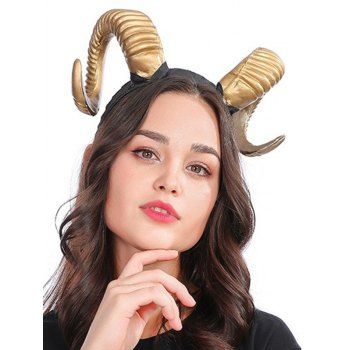 

Halloween Cow Horns Hairband Cosplay Gothic Hairband, Golden