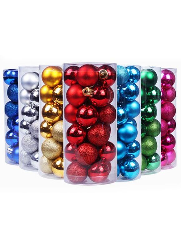 7 Pièces Décorations Sapin de Noël Boules Colorées - multicolor 