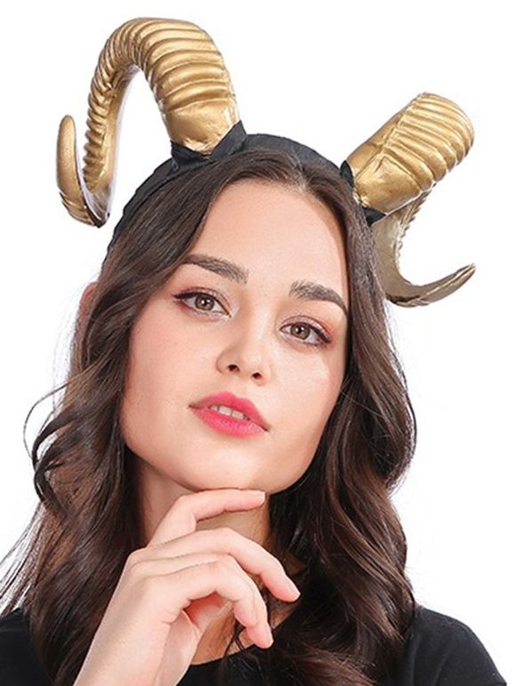 Bandeau de Cheveux D'Halloween Gothique Corne de Vache - d'or 