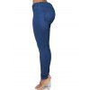 Pantalon Long Moulant Délavé à Braguette à Glissière Style Simple - Bleu profond 2XL