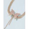 Elegance Choker Rhinestone Butterfly Necklace - GOLDEN 