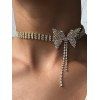 Elegance Choker Rhinestone Butterfly Necklace - GOLDEN 