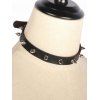 Rivet Choker Faux Leather Adjustable Gothic Necklace - BLACK 