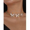 Butterfly Choker Rhinestone Hollow Out Vintage Necklace - SILVER 