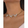 Collier Ras-du-cou Vintage Papillon Evidé en Strass - Argent 