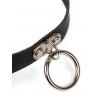 Faux Leather Choker O Ring Adjustable Gothic Necklace - BLACK 