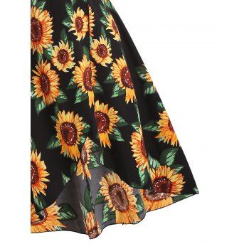 Plus Size & Curve Dress Sunflower Dress Plunge High Waisted Maxi High Low Vacation Dress