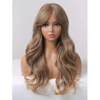 

Long Eight-character Bang Boby Wave Synthetic Wig, Camel brown