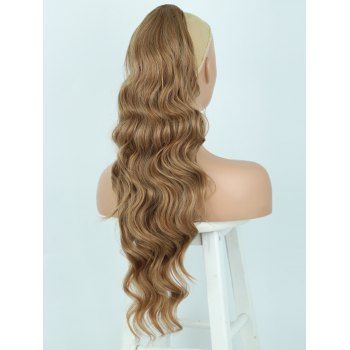 

Long Toggle Drawstring Body Wave Ponytail Wig Hair Extension, Orange gold