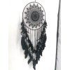 Attrape-Rêve Motif Plumes Perles Style Indien Décoration à Suspendre - Noir 