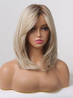 Ombre 14 Inch Medium Straight Side Bang Synthetic Wig
