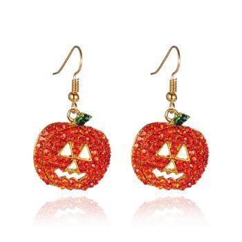 Fashion Women Halloween Drop Warrings Faux Gem Rhinestone Pumpkin Gothic Earrings Jewelry Online Golden