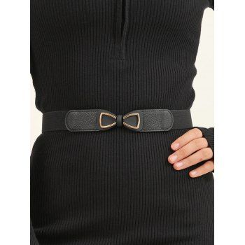 

Elastic Decoration Buckle Waist Belt, Black