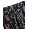 Stripe Painting Print Denim Pants Zip Fly Long Straight Casual Jeans - BLACK 38