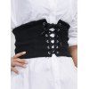 Gothic Lace Up Ribbed Elastic Wide Waist Belt
