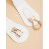 Decorative Metal Buckle PU Elastic Wide Waist Belt - Blanc 