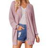 Knit Cardigan Heather V Neck Long Sleeve Casual Button Up Cardigan - LIGHT PINK XL