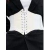 Decorative PU Vintage Lace Up Elastic Wide Waist Belt - Blanc 