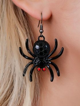 Gothic Drop Earrings Cartoon Spider Rhinestone Halloween Earrings
