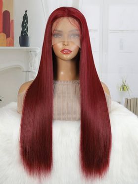 Long Middle Part Straight Heat Resistant Synthetic 13*3 Lace Front Wig