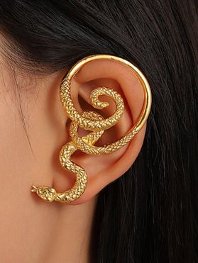 Single Golden Gothic Snake Shaped Ear Cuff